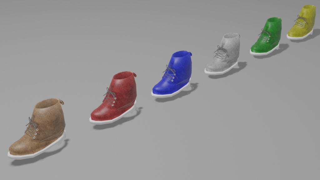 3Dモデル用ブーツ【6色】