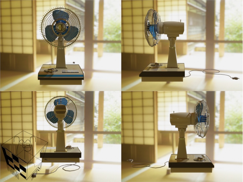 【3Dモデル】【昭和レトロ】扇風機