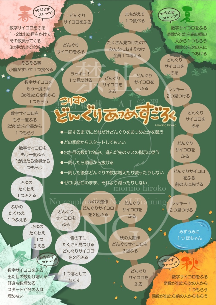 ［データ］こりすの どんぐりあつめ すごろく