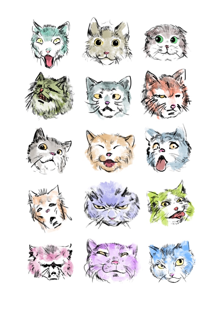 にゃんこ♡表情Tシャツ