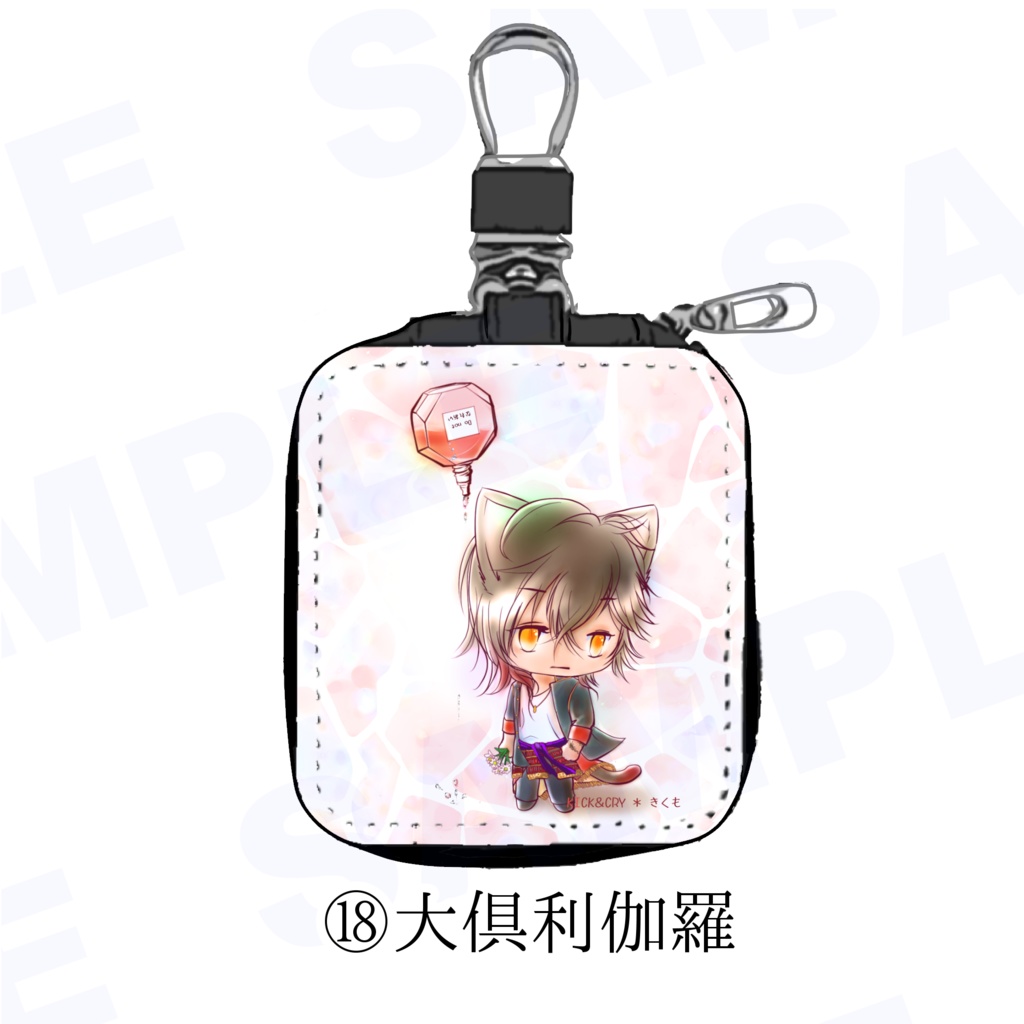 【受注製作】めぐすり男士のカラビナ付き目薬ポーチ