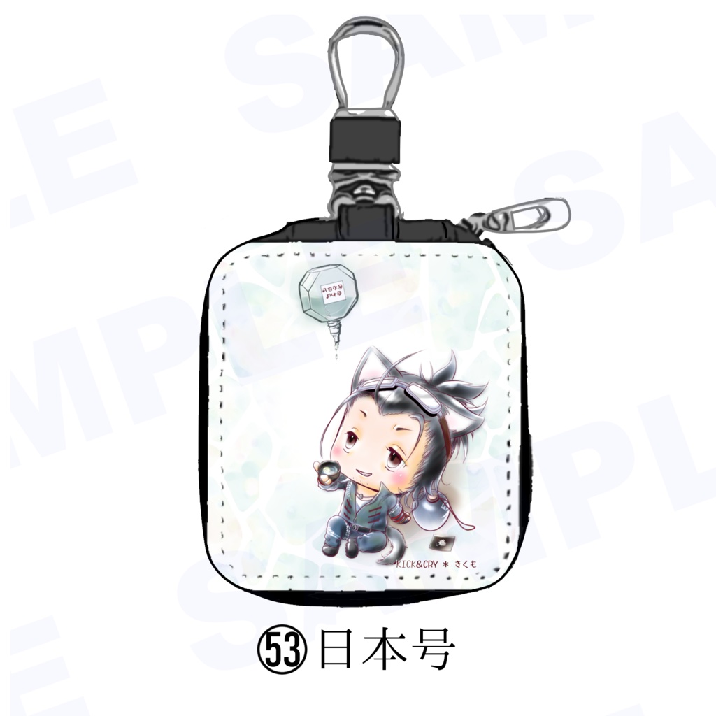 【受注製作】めぐすり男士のカラビナ付き目薬ポーチ