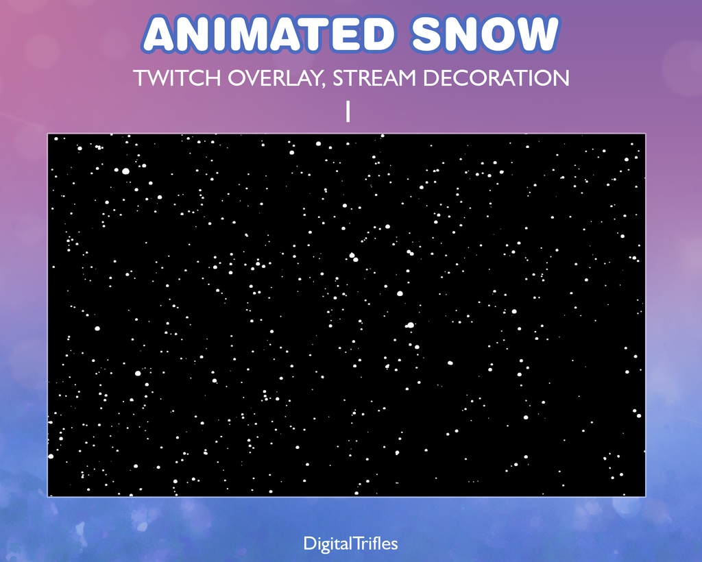 アニメーション化された雪の Twitch オーバーレイ、ストリーム アセット、冬とクリスマスのストリーミング テーマ、4 つの降雪と雪の結晶のストリーム デコレーション、ループ動画 / Animated Snow Twitch Overlay, Winter, Christmas, Snowfall, Snowflake, Stream Decorations, Loop