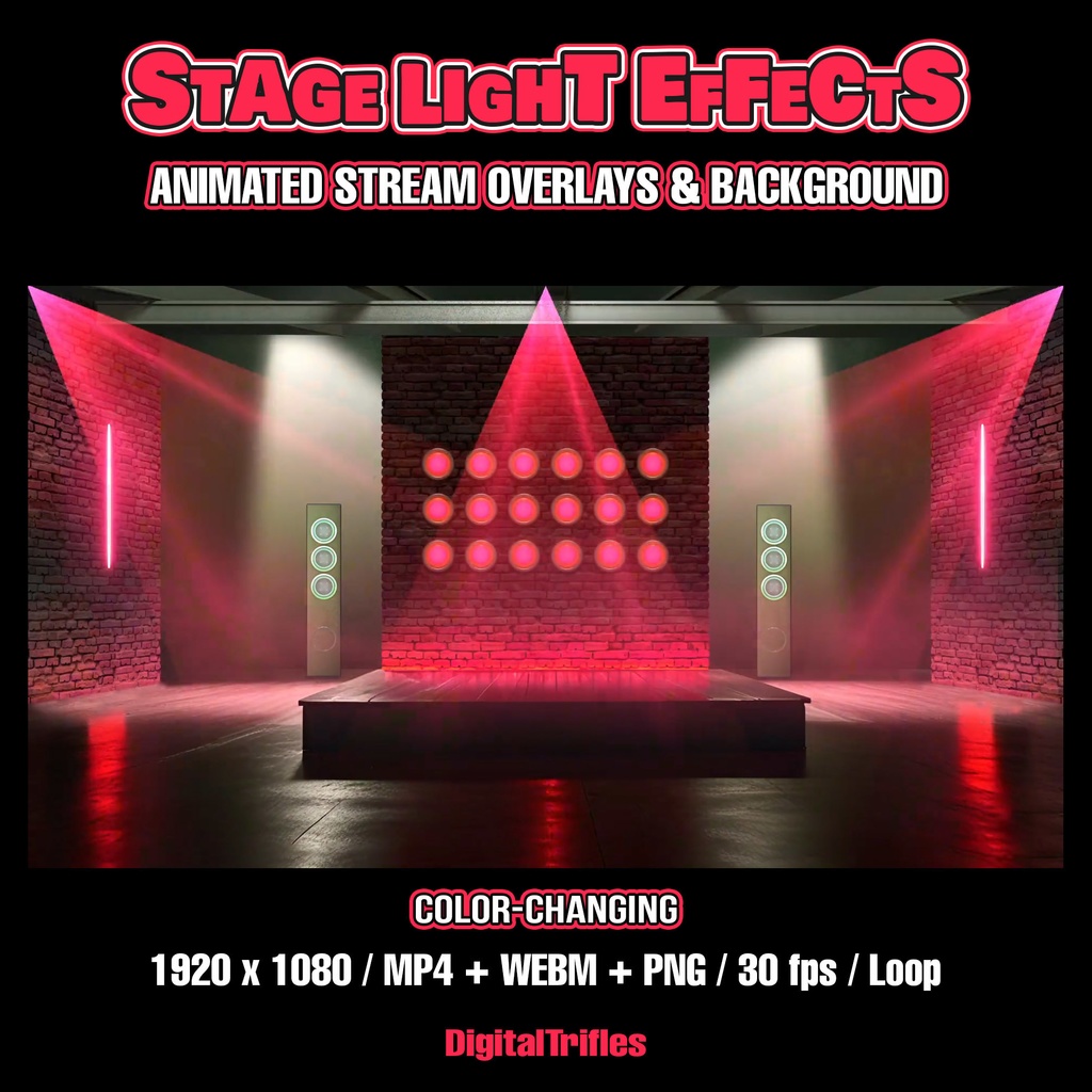 ストリーマーやVTuber、歌手、ダンサー、DJ、カラオケ向けのアニメーションステージライトエフェクト、Twitchストリームオーバーレイ、背景、OBS対応 / Animated Stage Light Effects for Streamers & VTubers, Perfect Twitch Overlays & Background