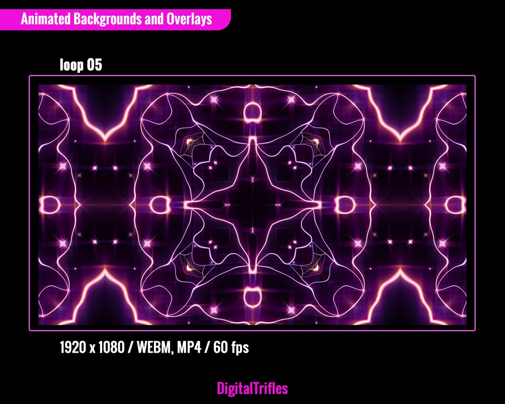 ビデオループ、アニメーション配信オーバーレイ&背景、VTuber・ストリーマー向けビジュアル、VJループ、パープルグリーンの海 / Video Loops, Animated Stream Overlays & Backgrounds, VTuber & Streamer Visuals, VJ Loops, Purple-Green Ocean, 9 WEBM + 9 MP4