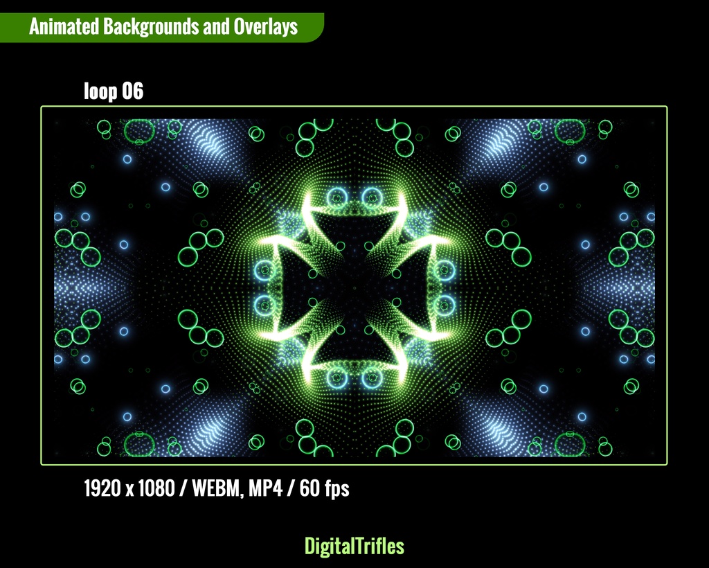 ビデオループ、アニメーション配信オーバーレイ&背景、VTuber・ストリーマー向けビジュアル、VJループ、パープルグリーンの海 / Video Loops, Animated Stream Overlays & Backgrounds, VTuber & Streamer Visuals, VJ Loops, Purple-Green Ocean, 9 WEBM + 9 MP4