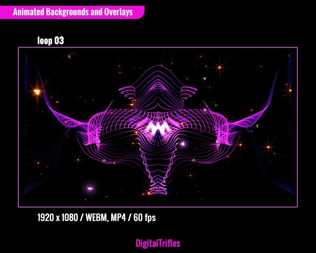 ビデオループ、アニメーション配信オーバーレイ&背景、VTuber・ストリーマー向けビジュアル、VJループ、パープルグリーンの海 / Video Loops, Animated Stream Overlays & Backgrounds, VTuber & Streamer Visuals, VJ Loops, Purple-Green Ocean, 9 WEBM + 9 MP4