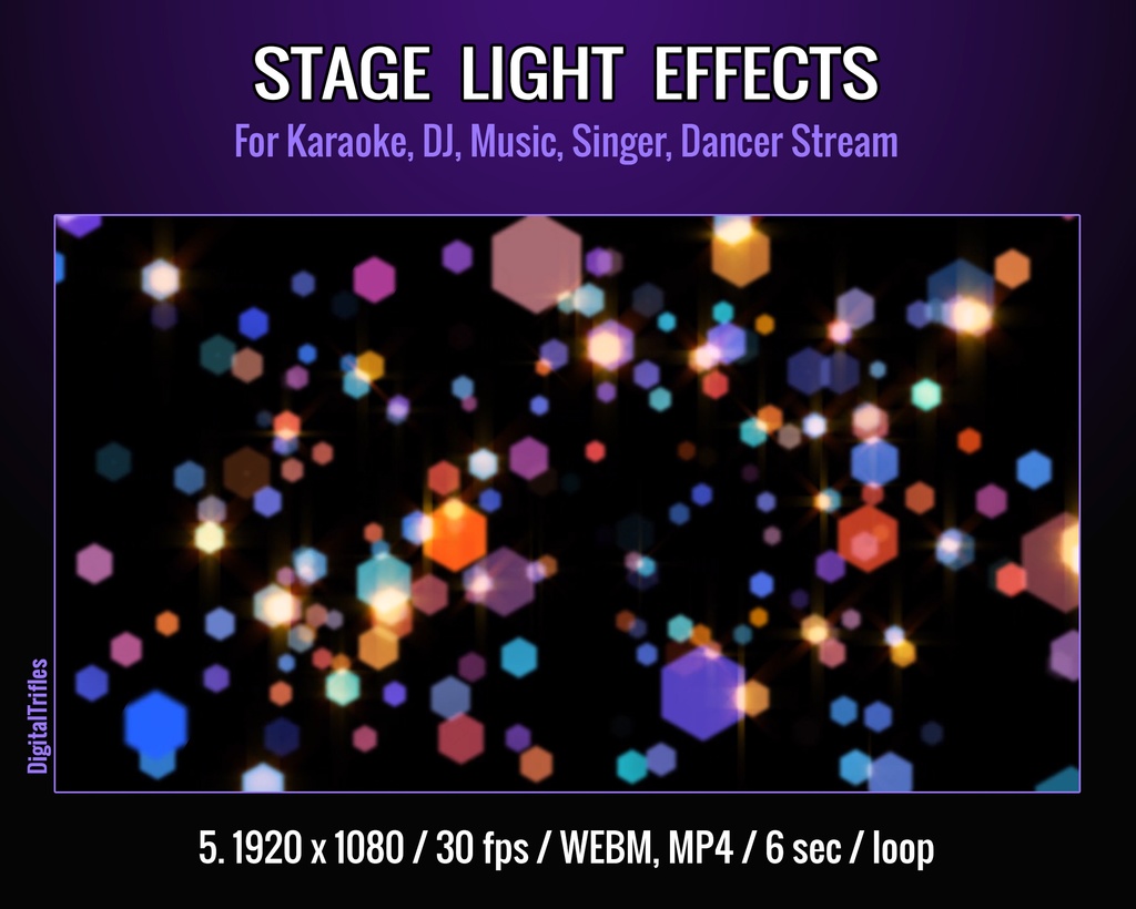 アニメーション配信背景&オーバーレイ、VTuber・ストリーマー向けステージライトエフェクト、DJ・カラオケ・歌手向けビデオループ / Animated Stream Backgrounds and Overlays, Stage Light Effects for Vtuber, Streamer, Video Loops for DJ, Karaoke, Singer