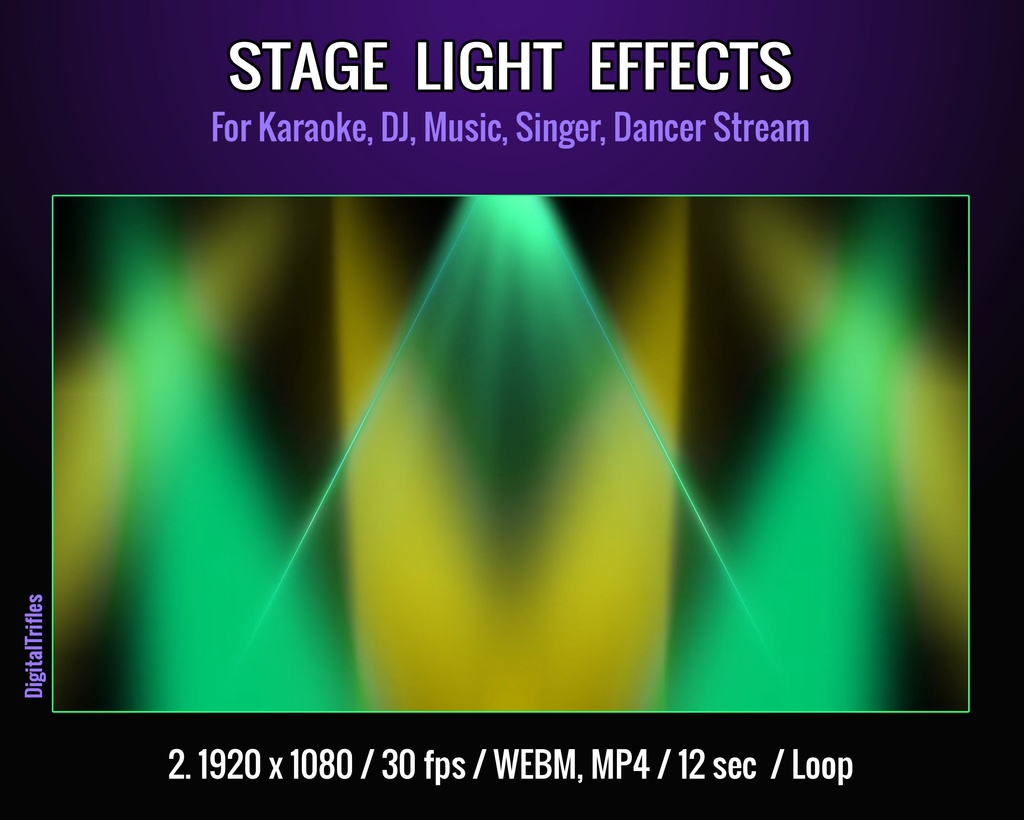 アニメーション配信背景&オーバーレイ、VTuber・ストリーマー向けステージライトエフェクト、DJ・カラオケ・歌手向けビデオループ / Animated Stream Backgrounds and Overlays, Stage Light Effects for Vtuber, Streamer, Video Loops for DJ, Karaoke, Singer