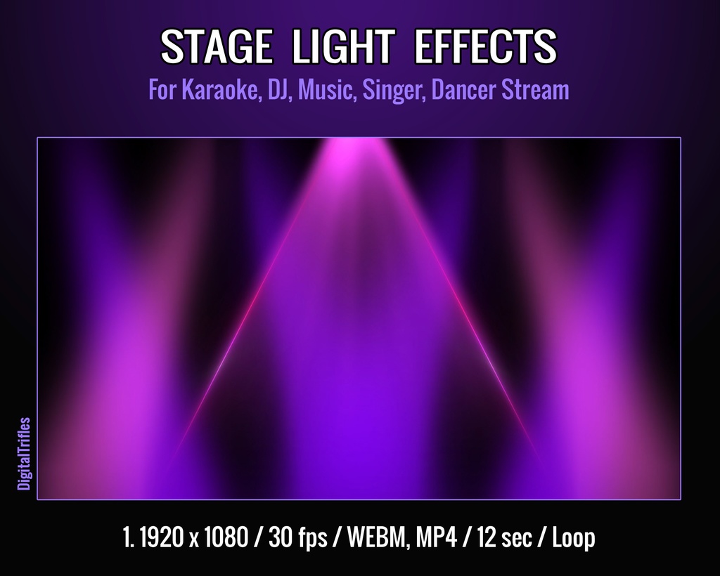 アニメーション配信背景&オーバーレイ、VTuber・ストリーマー向けステージライトエフェクト、DJ・カラオケ・歌手向けビデオループ / Animated Stream Backgrounds and Overlays, Stage Light Effects for Vtuber, Streamer, Video Loops for DJ, Karaoke, Singer