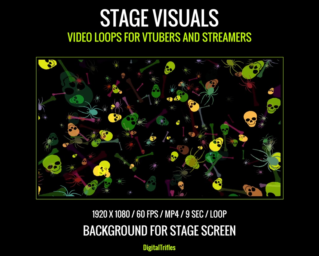 マジカル&サイケデリックなステージビジュアル、背景&オーバーレイ、ループ映像 — 音楽系ストリーマー&VTuber向け / Magical and Psychedelic Stage Visuals, Backgrounds & Overlays, Loops, for Music Streamers & Vtubers