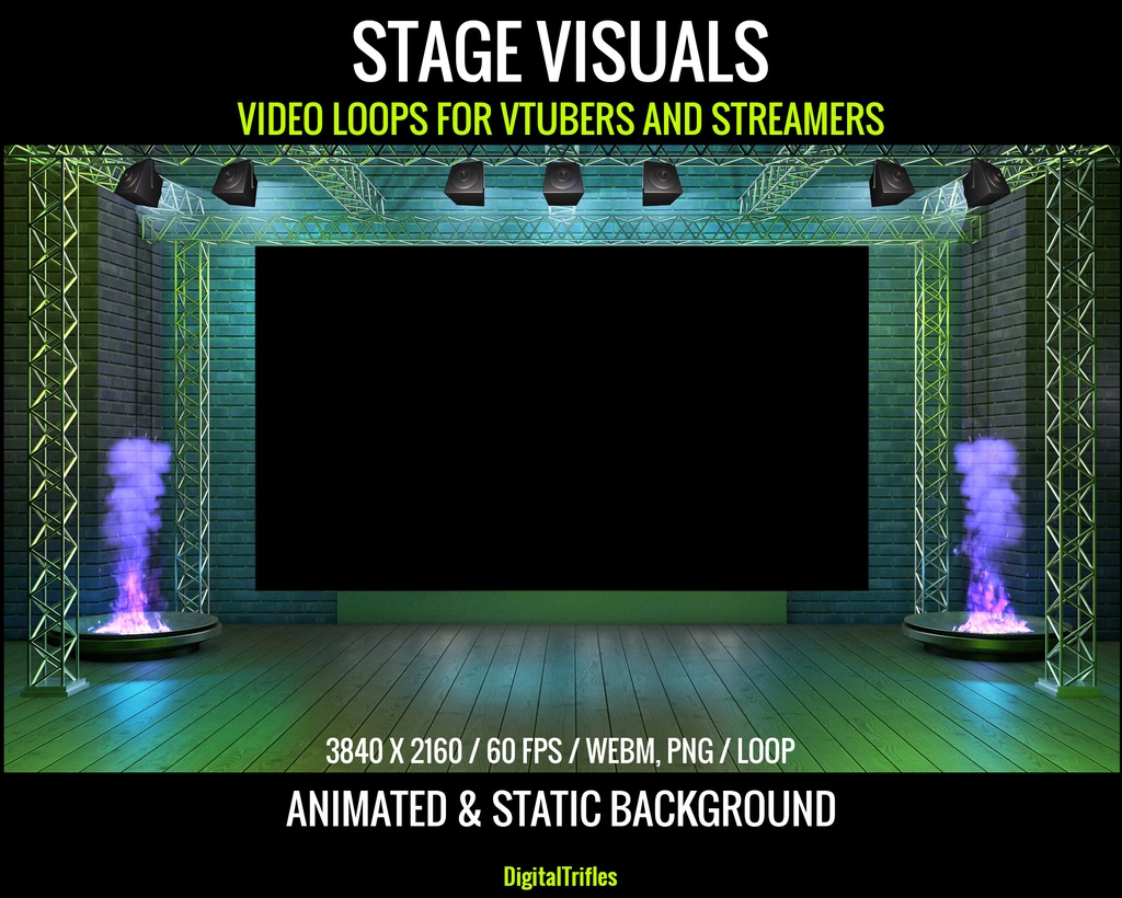 マジカル&サイケデリックなステージビジュアル、背景&オーバーレイ、ループ映像 — 音楽系ストリーマー&VTuber向け / Magical and Psychedelic Stage Visuals, Backgrounds & Overlays, Loops, for Music Streamers & Vtubers