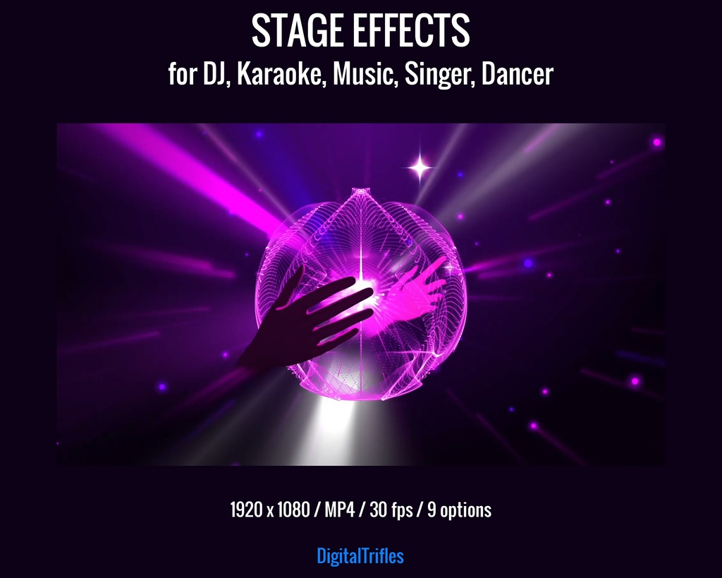 アニメーション配信背景・ステージライト演出(VTuber・配信者・VJ・DJ・カラオケ・音楽配信・歌手・ダンサー向け)9種パープル系MP4ループ素材 / Animated Stream Backgrounds, Stage Visual for VTuber & Streamer, DJ, Karaoke, Music, Singer, Dancer, 9 Video Loops