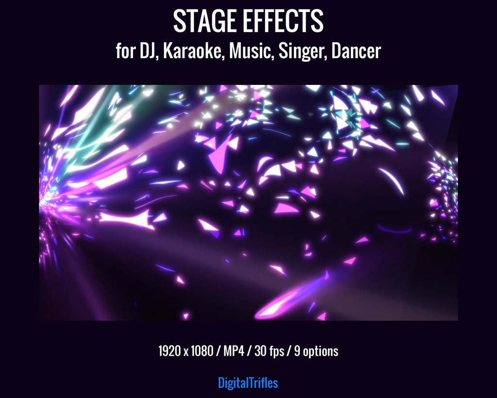 アニメーション配信背景・ステージライト演出(VTuber・配信者・VJ・DJ・カラオケ・音楽配信・歌手・ダンサー向け)9種パープル系MP4ループ素材 / Animated Stream Backgrounds, Stage Visual for VTuber & Streamer, DJ, Karaoke, Music, Singer, Dancer, 9 Video Loops