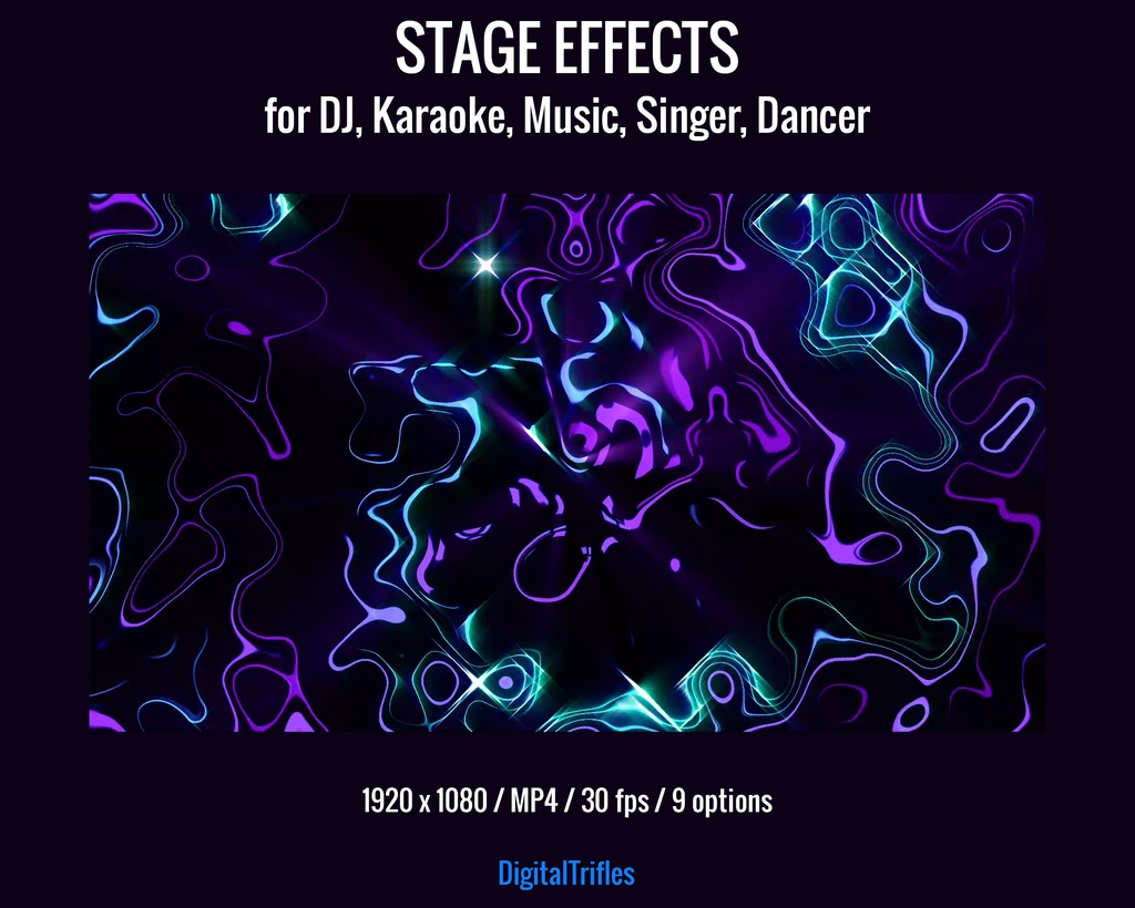 アニメーション配信背景・ステージライト演出(VTuber・配信者・VJ・DJ・カラオケ・音楽配信・歌手・ダンサー向け)9種パープル系MP4ループ素材 / Animated Stream Backgrounds, Stage Visual for VTuber & Streamer, DJ, Karaoke, Music, Singer, Dancer, 9 Video Loops