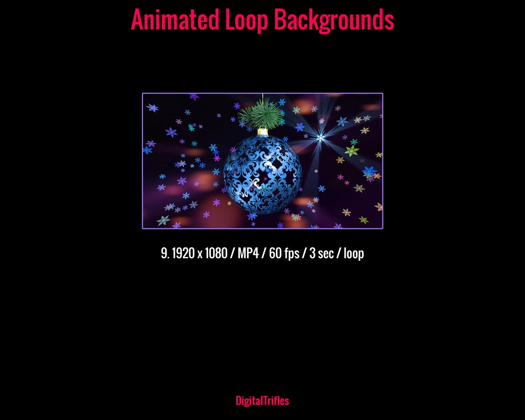 クリスマス動画ループ・配信背景・ステージ演出9種(VTuber・配信者・DJ・VJ・歌配信・カラオケ向け)/ Christmas Video Loops, Stream Backgrounds, 9 Visual Stage FX for VTubers and Streamers, for DJ, VJ, Singing, Karaoke