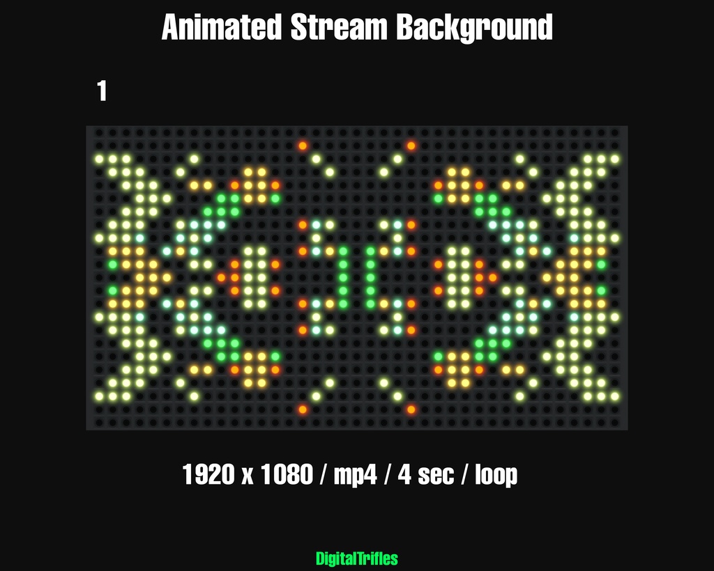 DJ&ミュージック配信用アニメ背景:12種類のループLEDステージビジュアル(VTuber/ストリーマー向け) / DJ & Music Animated Backgrounds for Vtubers and Streamers: 12 Loop Visuals LED Wall Stage
