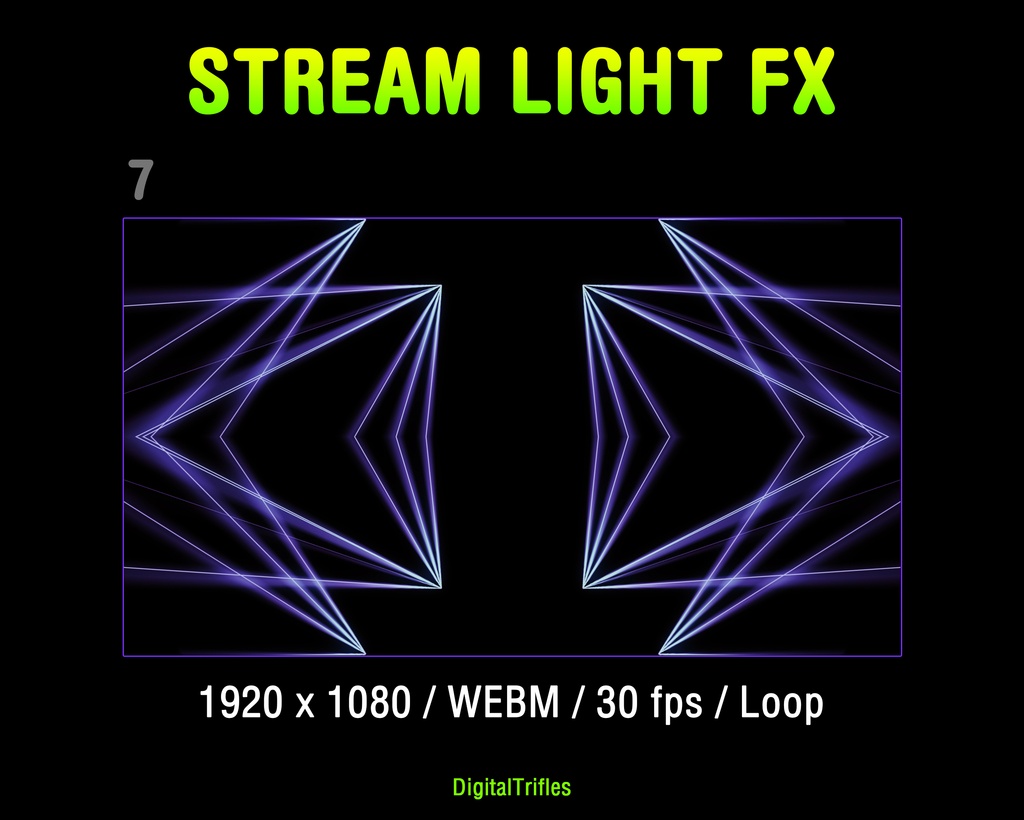 配信素材 ステージライト&レーザー演出オーバーレイ 12種 WEBM OBS対応 VTuber 音楽配信 DJ / Stream Overlay Pack 12 Stage Light & Laser FX, Twitch, DJ Party, Music, Concert, Karaoke, WEBM Loops