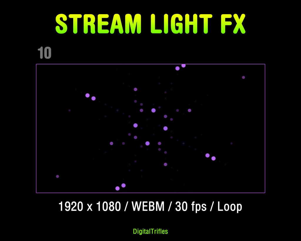 配信素材 ステージライト&レーザー演出オーバーレイ 12種 WEBM OBS対応 VTuber 音楽配信 DJ / Stream Overlay Pack 12 Stage Light & Laser FX, Twitch, DJ Party, Music, Concert, Karaoke, WEBM Loops
