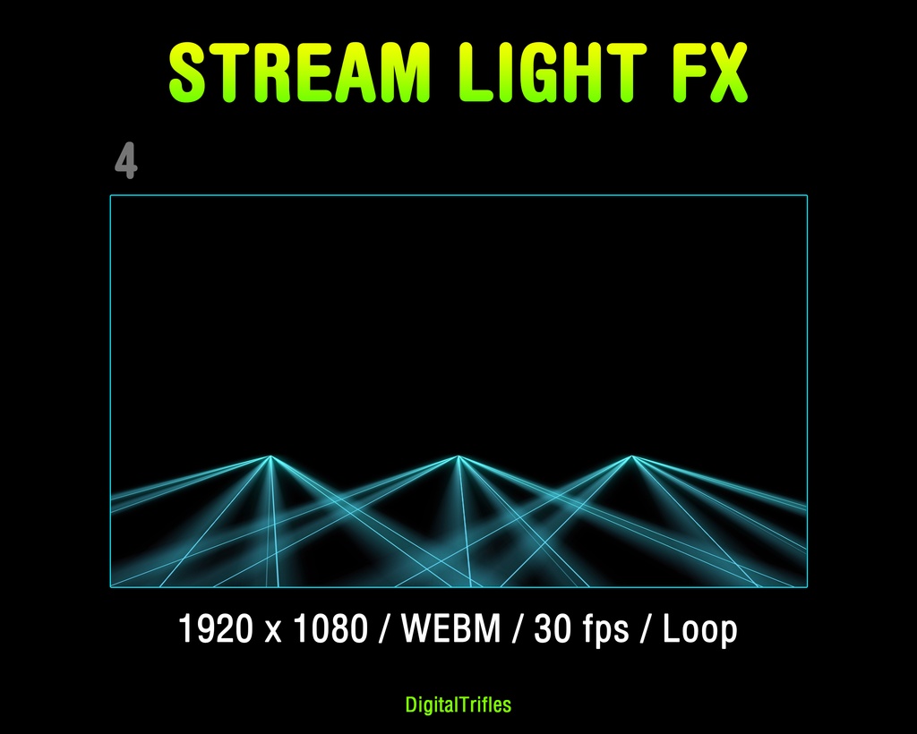 配信素材 ステージライト&レーザー演出オーバーレイ 12種 WEBM OBS対応 VTuber 音楽配信 DJ / Stream Overlay Pack 12 Stage Light & Laser FX, Twitch, DJ Party, Music, Concert, Karaoke, WEBM Loops