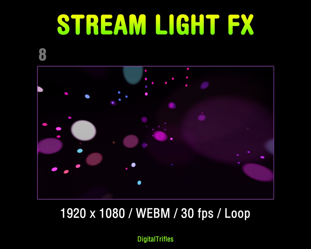 配信素材 ステージライト&レーザー演出オーバーレイ 12種 WEBM OBS対応 VTuber 音楽配信 DJ / Stream Overlay Pack 12 Stage Light & Laser FX, Twitch, DJ Party, Music, Concert, Karaoke, WEBM Loops