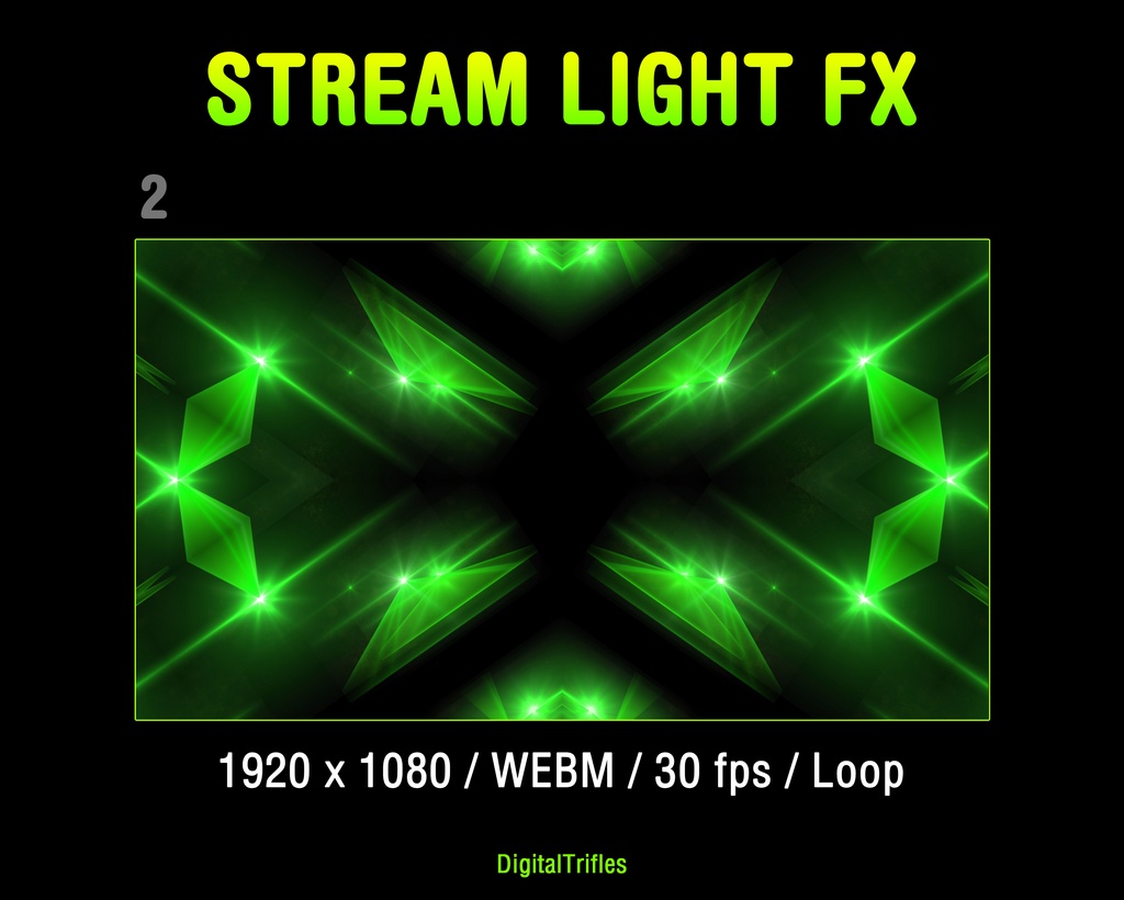 配信素材 ステージライト&レーザー演出オーバーレイ 12種 WEBM OBS対応 VTuber 音楽配信 DJ / Stream Overlay Pack 12 Stage Light & Laser FX, Twitch, DJ Party, Music, Concert, Karaoke, WEBM Loops
