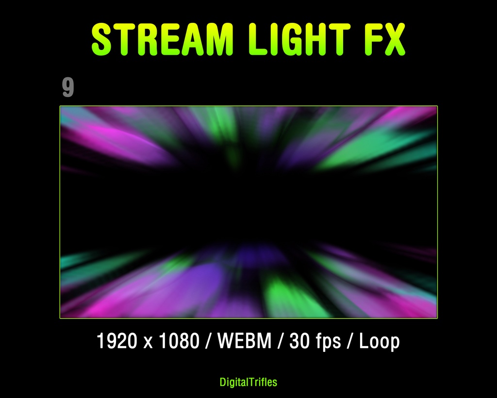 配信素材 ステージライト&レーザー演出オーバーレイ 12種 WEBM OBS対応 VTuber 音楽配信 DJ / Stream Overlay Pack 12 Stage Light & Laser FX, Twitch, DJ Party, Music, Concert, Karaoke, WEBM Loops