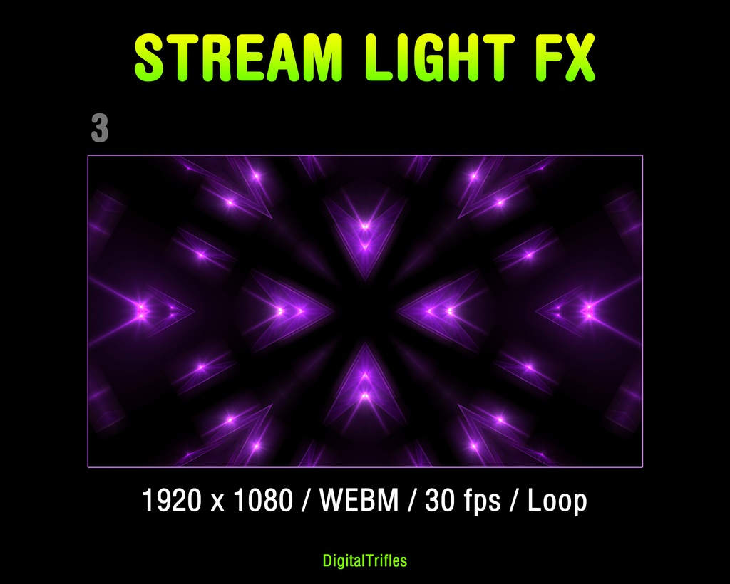 配信素材 ステージライト&レーザー演出オーバーレイ 12種 WEBM OBS対応 VTuber 音楽配信 DJ / Stream Overlay Pack 12 Stage Light & Laser FX, Twitch, DJ Party, Music, Concert, Karaoke, WEBM Loops