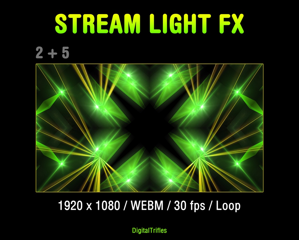 配信素材 ステージライト&レーザー演出オーバーレイ 12種 WEBM OBS対応 VTuber 音楽配信 DJ / Stream Overlay Pack 12 Stage Light & Laser FX, Twitch, DJ Party, Music, Concert, Karaoke, WEBM Loops