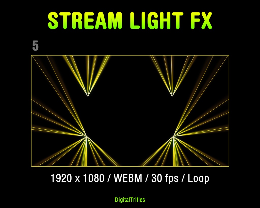 配信素材 ステージライト&レーザー演出オーバーレイ 12種 WEBM OBS対応 VTuber 音楽配信 DJ / Stream Overlay Pack 12 Stage Light & Laser FX, Twitch, DJ Party, Music, Concert, Karaoke, WEBM Loops