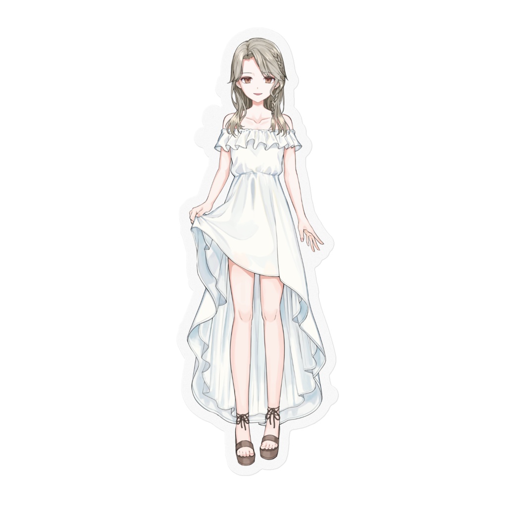 福良雀ステッカー(白ワンピースVer.)