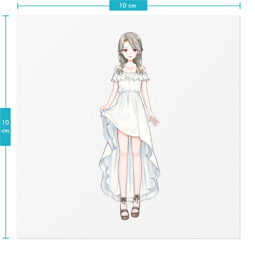 福良雀ステッカー(白ワンピースVer.)