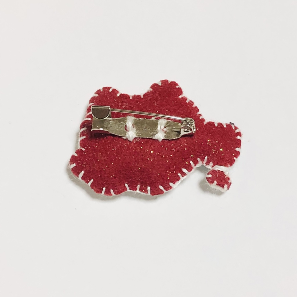 手刺繍ブローチ/メロンフロート