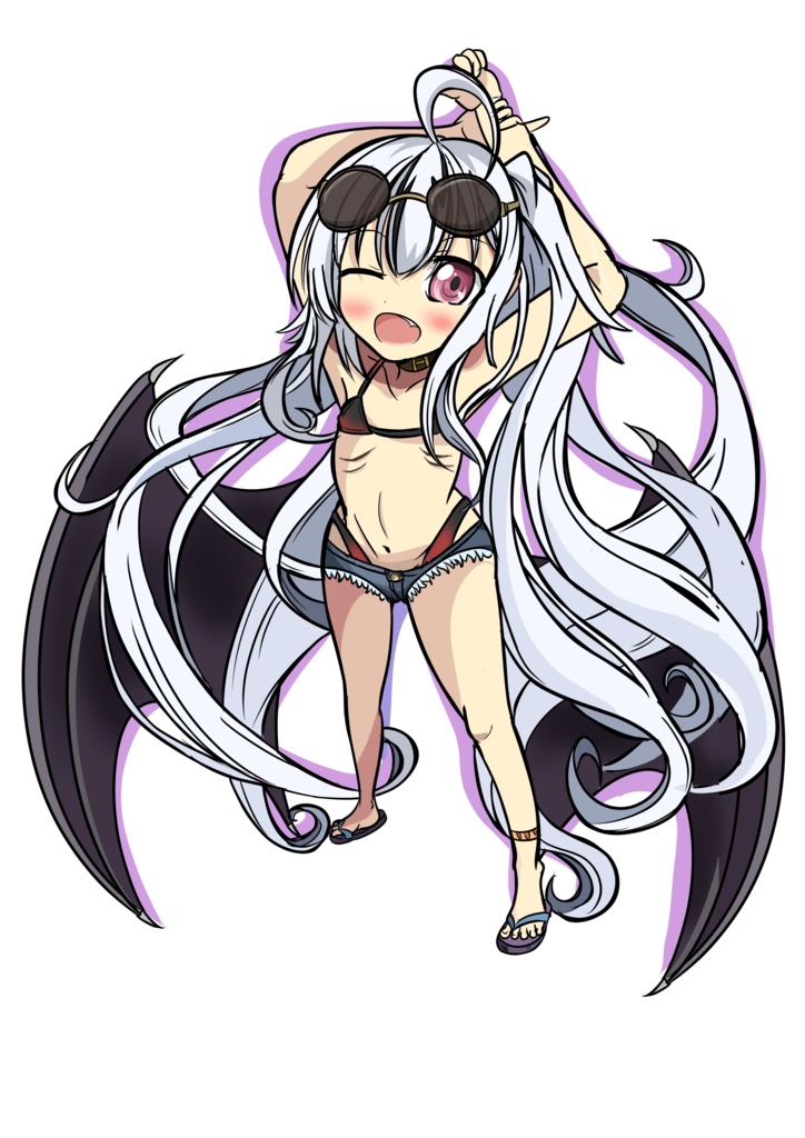 ステッカー バハムートちゃん【ホワイト】