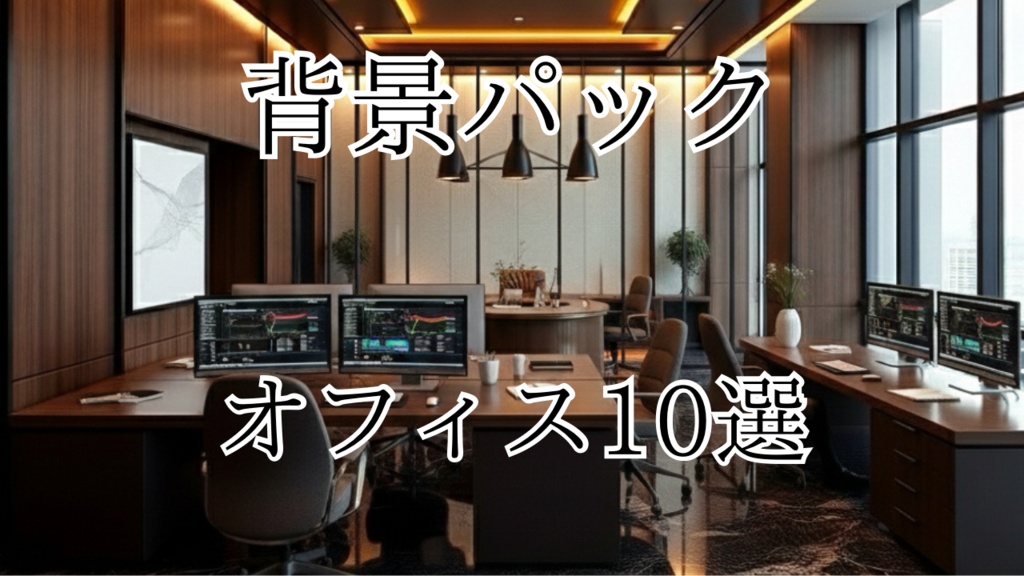 《AI生成素材》あらゆるシーンで使えるオフィス背景10枚パック|ビジネス・資料・動画・サムネに最適 “AI Office Backgrounds Pack (10 Images) – For Business, Slides & Videos”