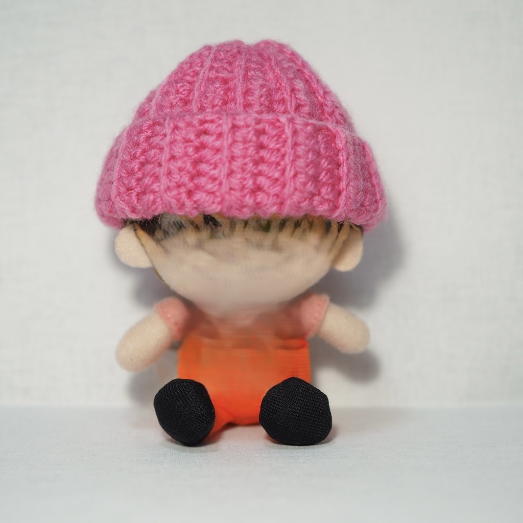 【ぬい用】ニット帽 ピンク・チェリーピンク