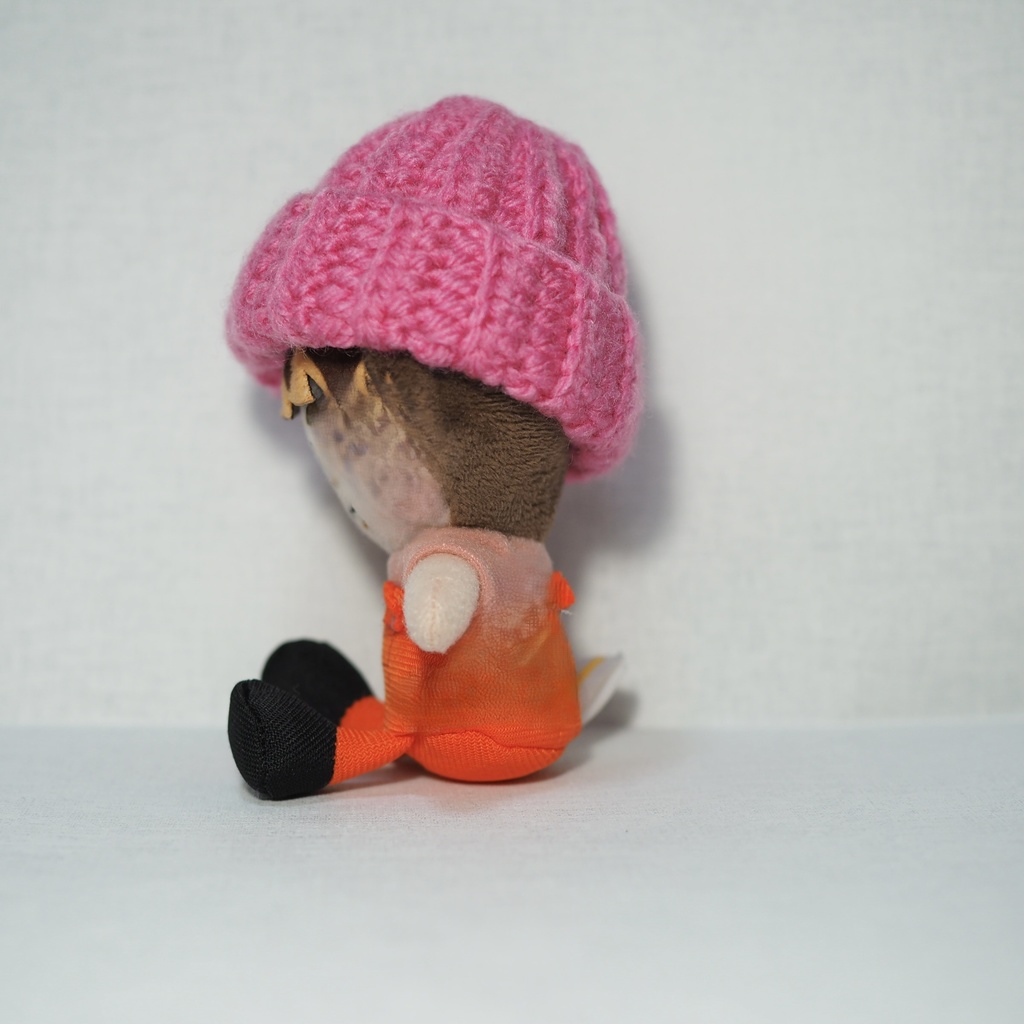【ぬい用】ニット帽 ピンク・チェリーピンク