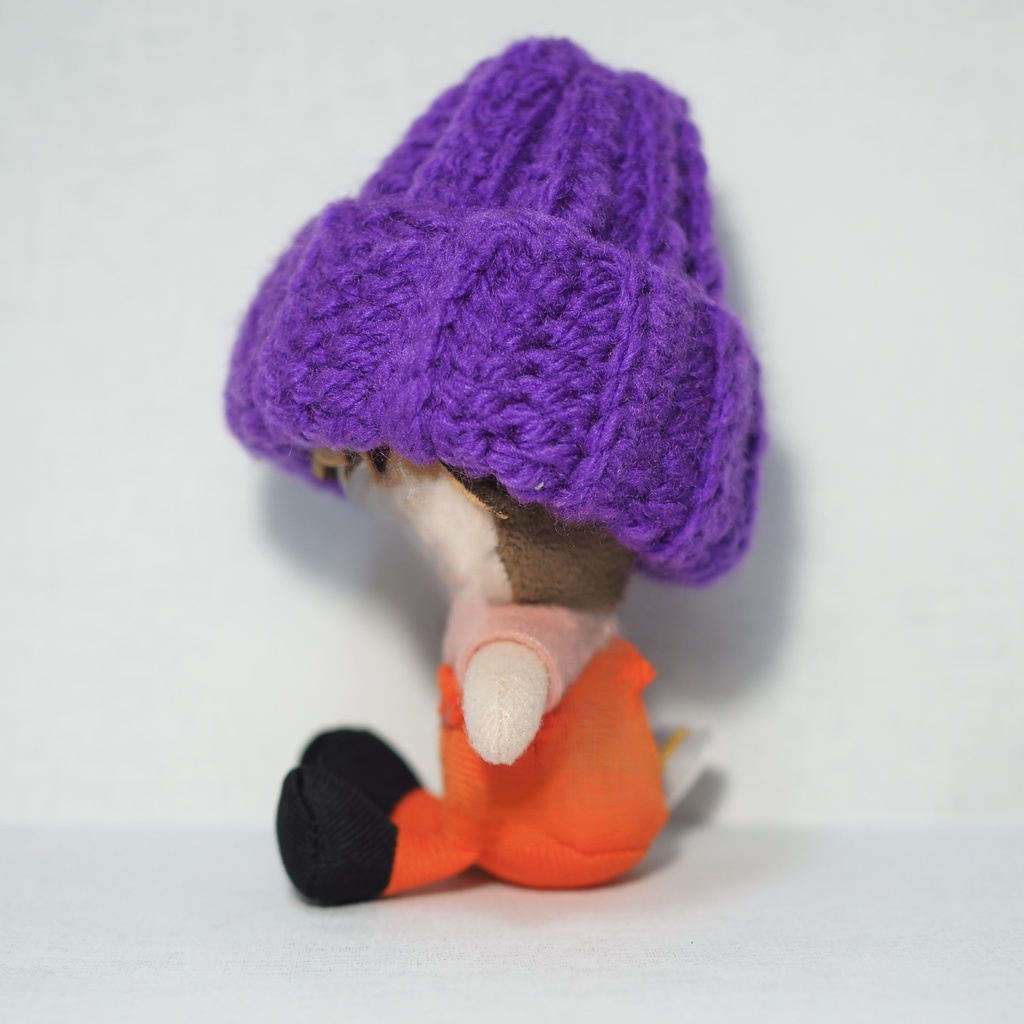 【ぬい用】ニット帽 むらさき・ロイヤルパープル