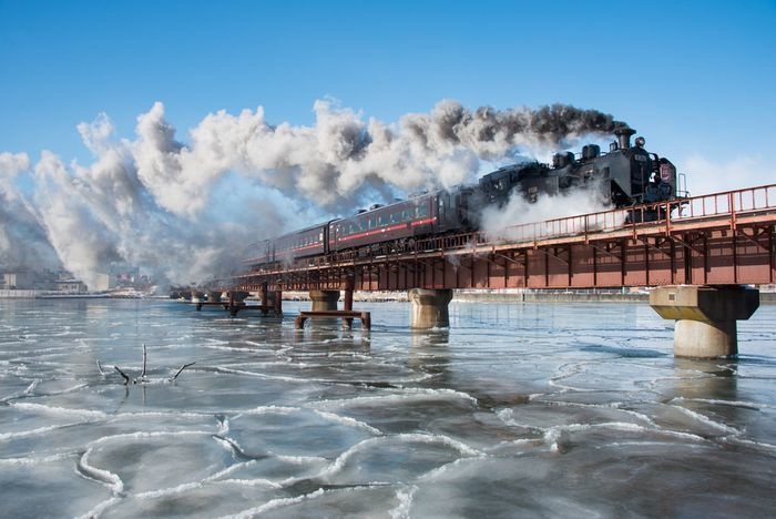 鉄道写真プリント 釧網本線 Sl冬の湿原号 釧路川 蓮葉氷 Sanpomichi 02 Booth