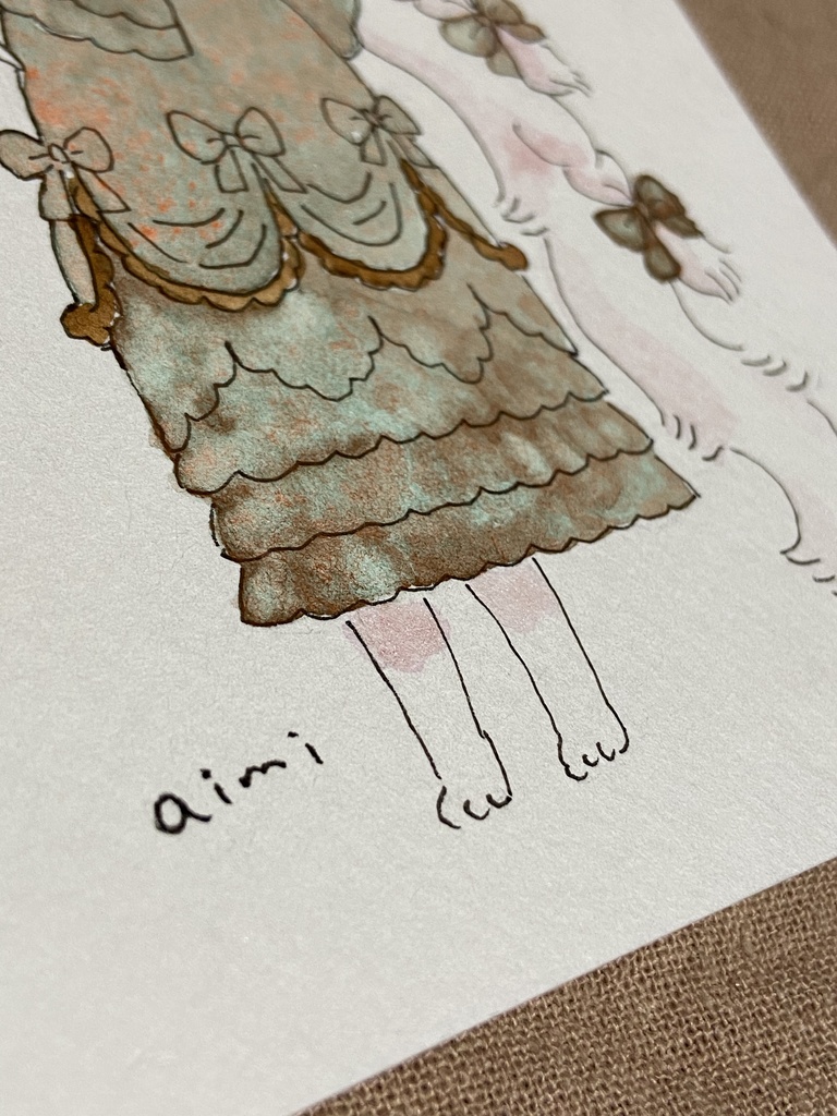 イラスト原画『ボルゾイのお嬢さん』