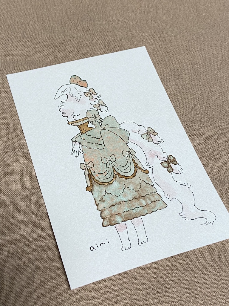 イラスト原画『ボルゾイのお嬢さん』