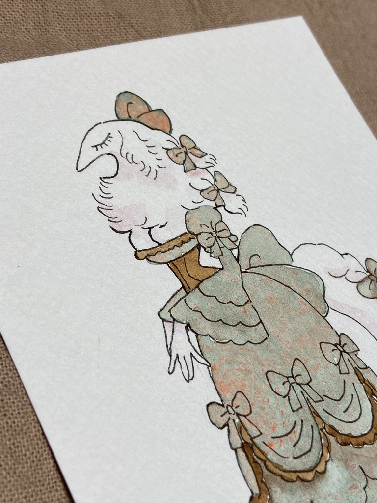 イラスト原画『ボルゾイのお嬢さん』