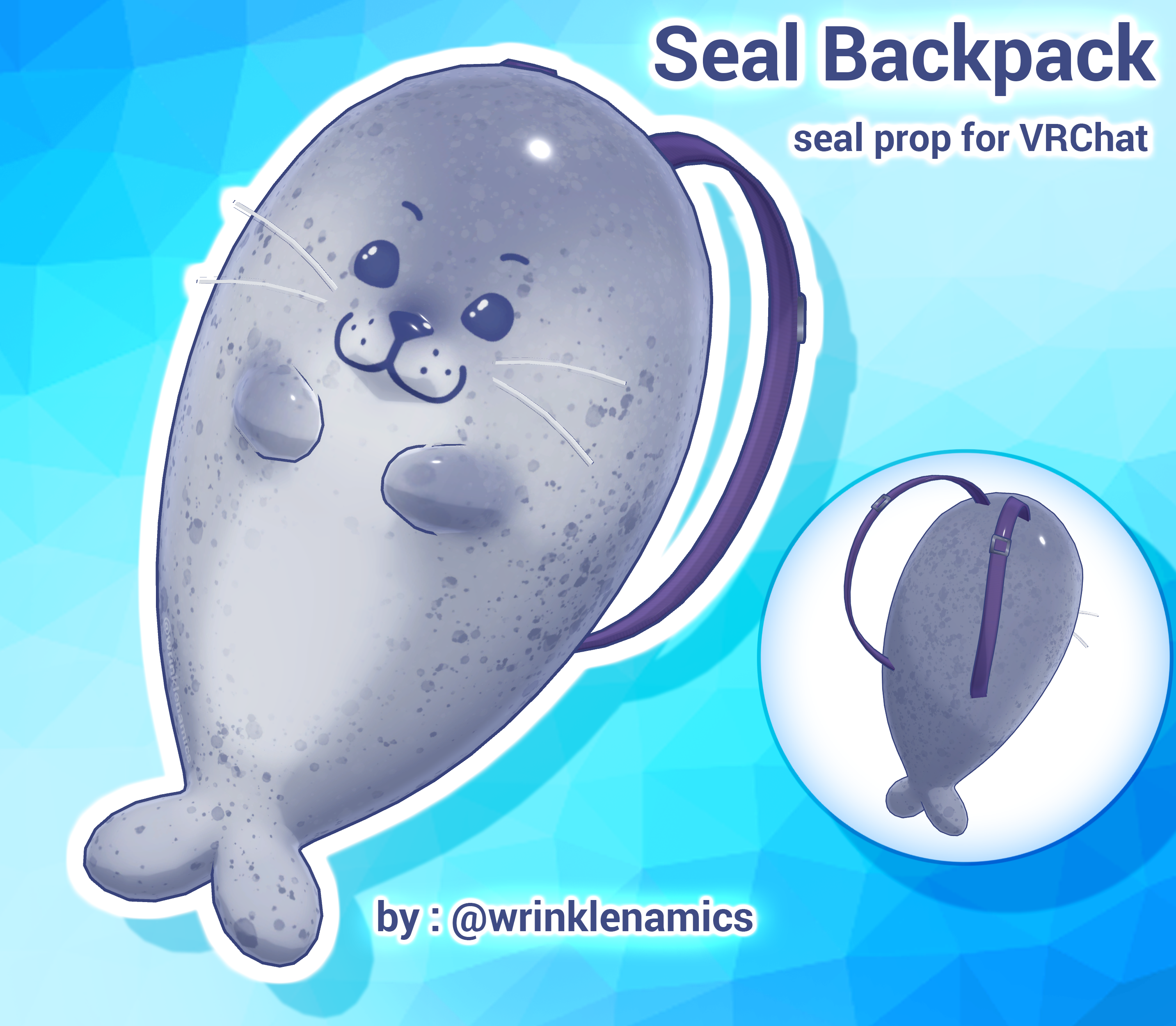 Seal Backpack for VRChat - Free - Wrinklenamics - BOOTH