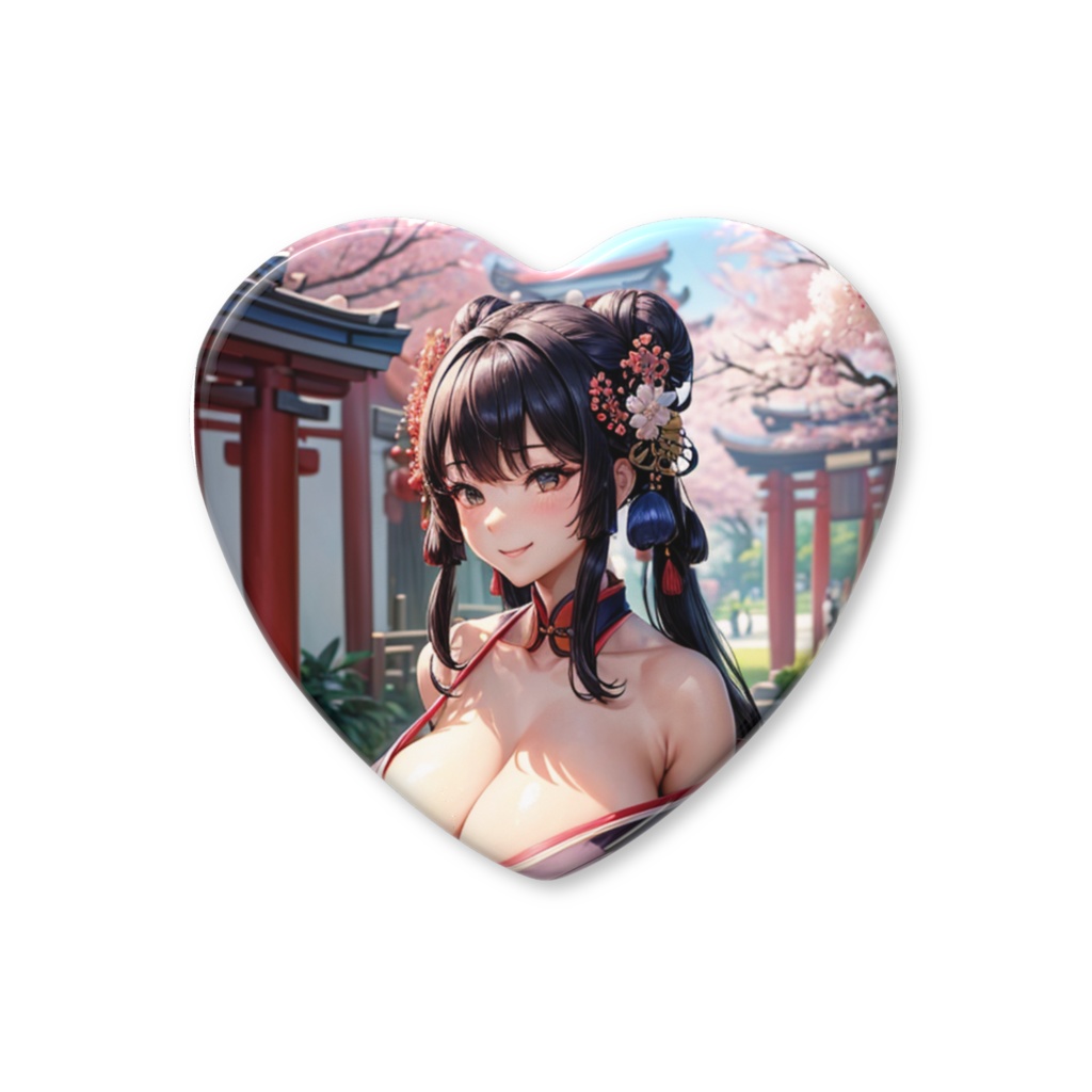 AI美女 缶バッチ