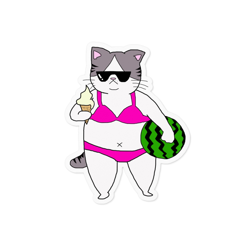 【太い猫】夏の装い