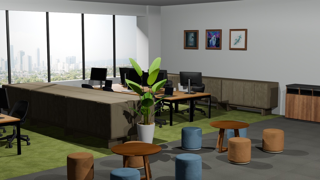 【3DCGセット】令和のオフィス 商用利用可