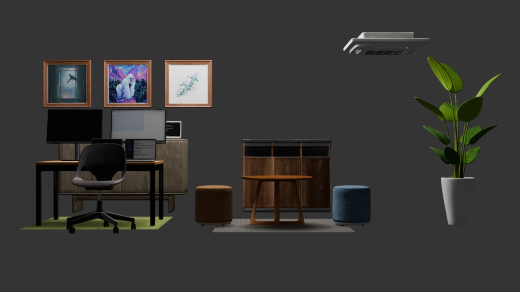 【3DCGセット】令和のオフィス 商用利用可