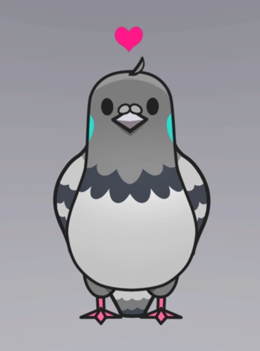 【汎用モデル】ステッカー風 ハトモデル