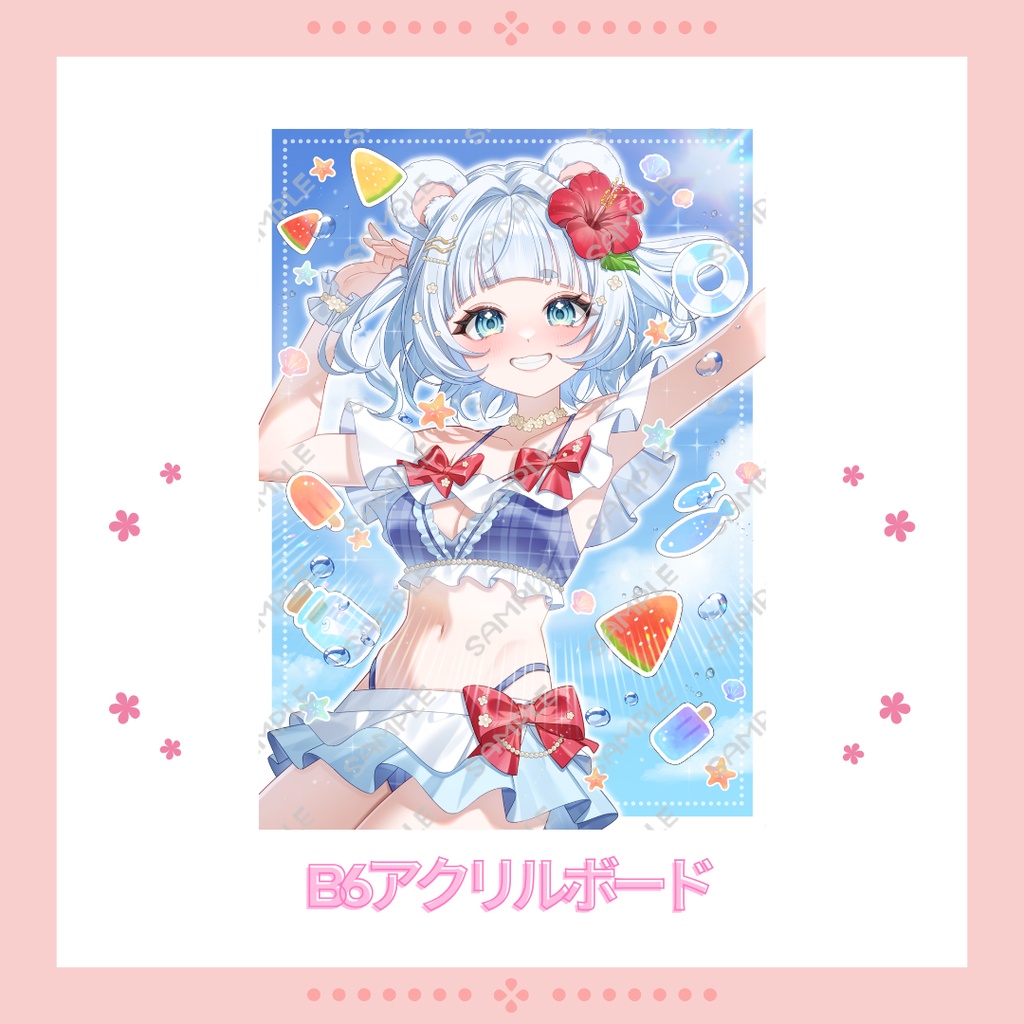 【受注生産】B6サイズアクリルボード/水着ver