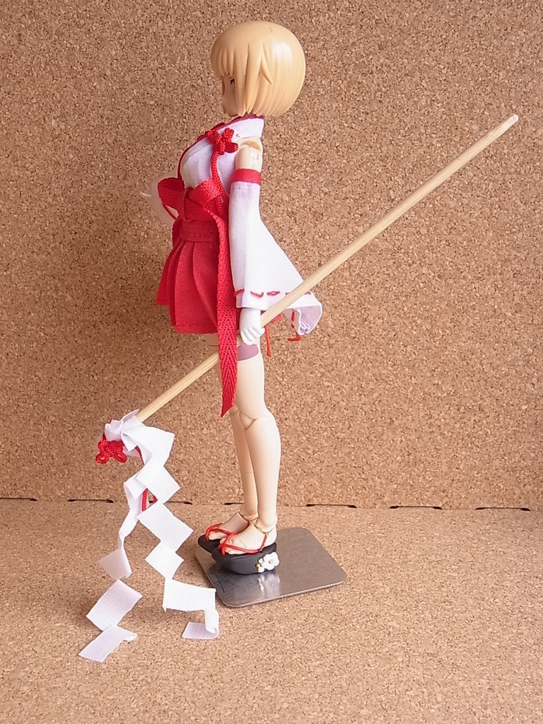 ◆ミニ丈巫女服 ◆白巫女・黒巫女◆1/12サイズ布服◆